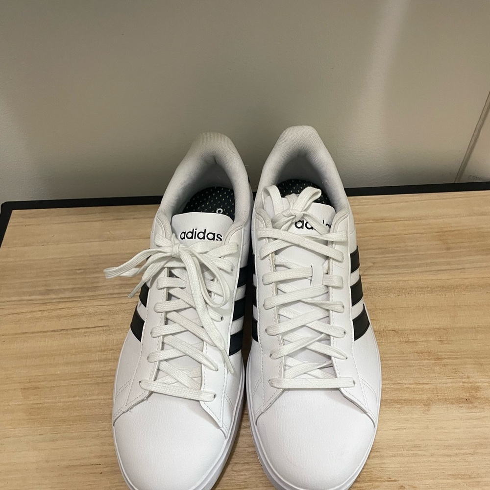 Adidas Classic White Shoes with Black Accents